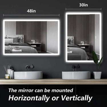HAUSVITA compact edge glow LED bathroom mirror with illuminated border and sleek design, perfect for modern bathroom decor.