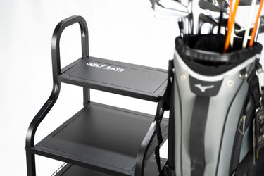 GolfBaysUSA single golf bag display storage organizer with compartments for golf equipment, designed for easy organization.
