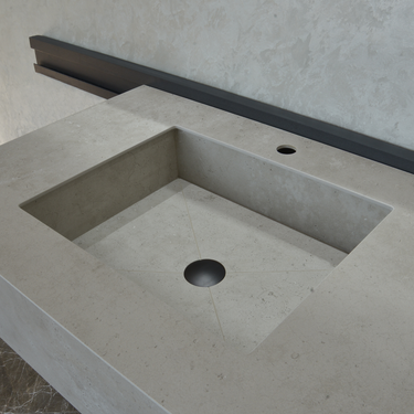 HANDCRAFTED INFINITY – CONCRETE GREY ENGINEERED PORCELAIN SINK (ES-054)