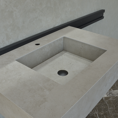 HANDCRAFTED INFINITY – CONCRETE GREY ENGINEERED PORCELAIN SINK (ES-054)