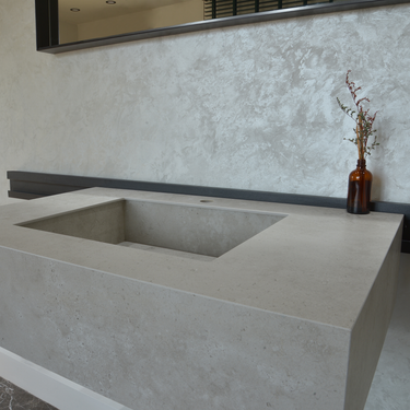 HANDCRAFTED INFINITY – CONCRETE GREY ENGINEERED PORCELAIN SINK (ES-054)