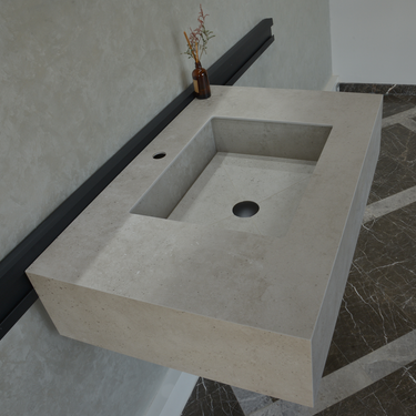 HANDCRAFTED INFINITY – CONCRETE GREY ENGINEERED PORCELAIN SINK (ES-054)