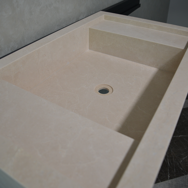 Custom Handmade Light Pearl Marble Sink (NS-079)