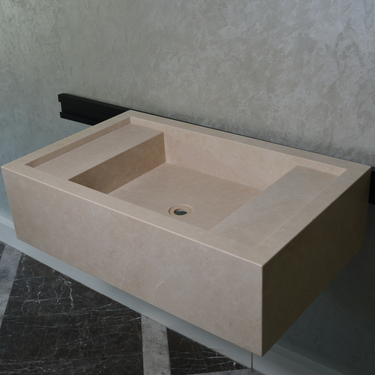 Custom Handmade Light Pearl Marble Sink (NS-079)