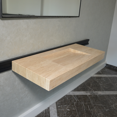 Handmade Custom Travertine Sink (TR-059)