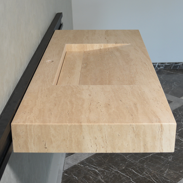 Handmade Custom Travertine Sink (TR-059)
