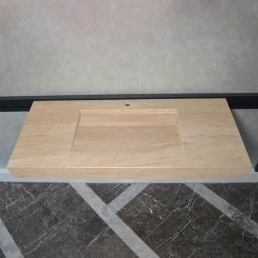 Handmade Custom Travertine Sink (TR-059)