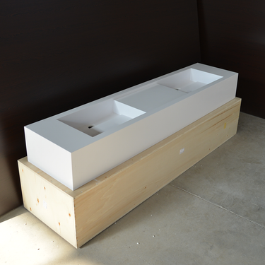 Handcrafted Custom Double Quartz Sink (QU-097)