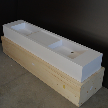 Handcrafted Custom Double Quartz Sink (QU-097)