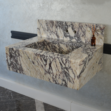 CUSTOM HANDCRAFTED CALACATTA VIOLA MARBLE SINK (NS-093)