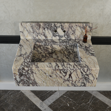 CUSTOM HANDCRAFTED CALACATTA VIOLA MARBLE SINK (NS-093)
