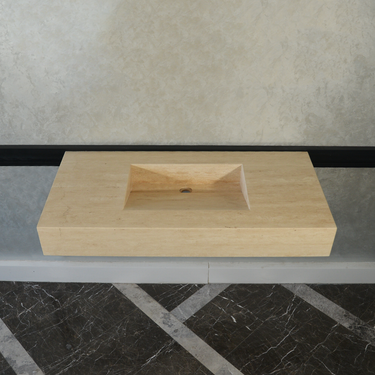 CUSTOM HANDCRAFTED TRAVERTINE SINK (TR-065)