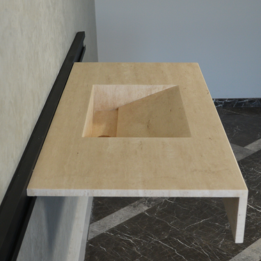 CUSTOM HANDCRAFTED TRAVERTINE SINK (TR-065)