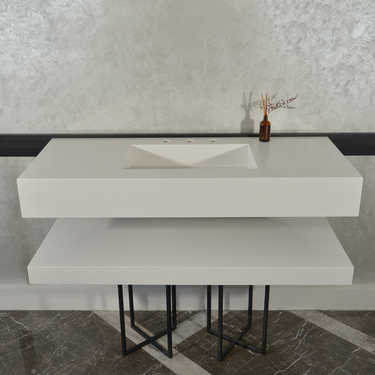 HANDCRAFTED CUSTOM QUARTZ SINK WITH SHIELF (QU-116)