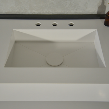 HANDCRAFTED CUSTOM QUARTZ SINK WITH SHIELF (QU-116)