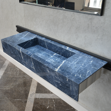 HANDCRAFTED INFINITY PRECIOUS SODALITE HIGH ENGINEERED STONE SINK (ES-085)
