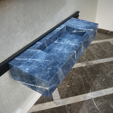 HANDCRAFTED INFINITY PRECIOUS SODALITE HIGH ENGINEERED STONE SINK (ES-085)