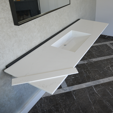 CUSTOM COANTE HIEDRA QUARTZ SINK / SUITABLE FOR WALL MOUNTING QUARTZ VANITY (QU-112)