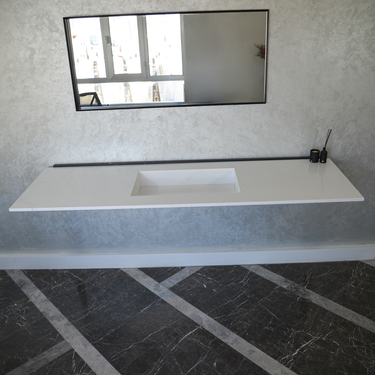 CUSTOM COANTE HIEDRA QUARTZ SINK / SUITABLE FOR WALL MOUNTING QUARTZ VANITY (QU-112)