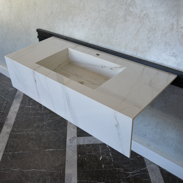HANDCRAFTED CALACATTA GLORY HIGH ENGINEERED PORCELAIN SINK (ES-070)