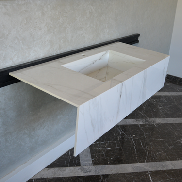 HANDCRAFTED CALACATTA GLORY HIGH ENGINEERED PORCELAIN SINK (ES-070)