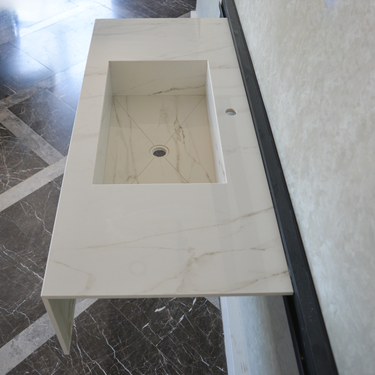 HANDCRAFTED CALACATTA GLORY HIGH ENGINEERED PORCELAIN SINK (ES-070)