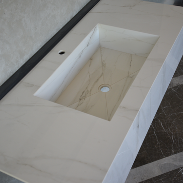 HANDCRAFTED CALACATTA GLORY HIGH ENGINEERED PORCELAIN SINK (ES-070)