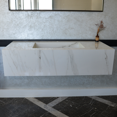 HANDCRAFTED CALACATTA GLORY HIGH ENGINEERED PORCELAIN SINK (ES-070)