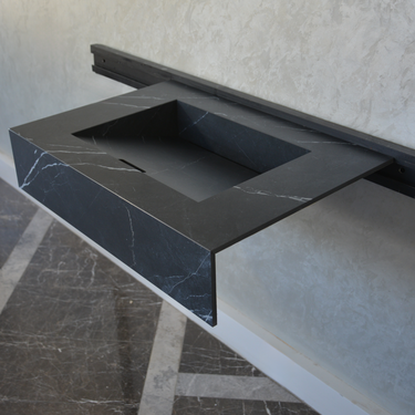 HANDCRAFTED NERO MARQUINIA HIGH ENGINEERED STONE SINK (ES-045)