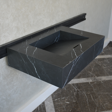 HANDCRAFTED NERO MARQUINIA HIGH ENGINEERED STONE SINK (ES-045)