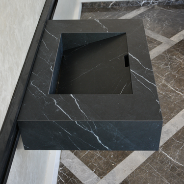 HANDCRAFTED NERO MARQUINIA HIGH ENGINEERED STONE SINK (ES-045)