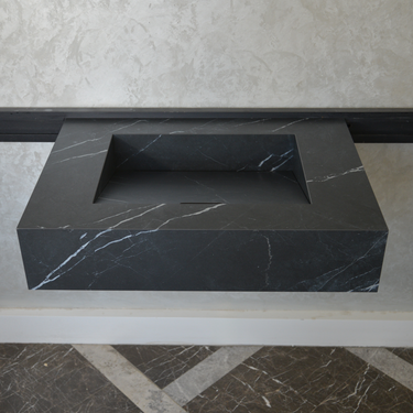 HANDCRAFTED NERO MARQUINIA HIGH ENGINEERED STONE SINK (ES-045)