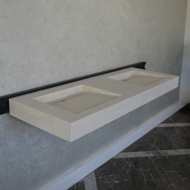 HANDCRAFTED INFINITY CHIANCA DI OSTUNI HIGH ENGINEERED PORCELAIN DOUBLE SINK (ES-053)