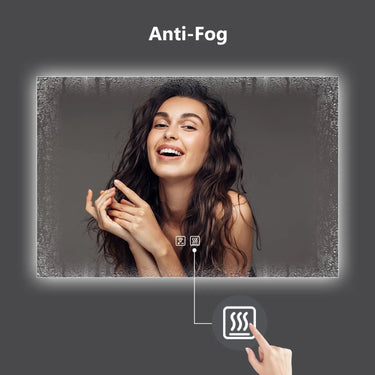 Backlit LED bathroom mirror by HAUSVITA with sleek design and modern lighting for contemporary bathroom decor.