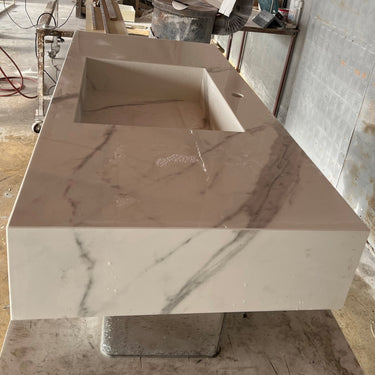 HANDCRAFTED EXTRA STATUARIO HIGH ENGINEERED PORCELAIN SINK (ES-059)