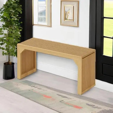 Hausvita HiKingQueens 35" Dining Bench, Indoor Wood Bench for Entryway,Living Room,Kitchen and Bedroom (Nature, Long Bench)