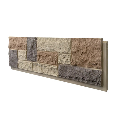 Hausvita faux stone wall siding panel with realistic stone look, 46.46" x 13" PU stone veneer for exterior wall decoration