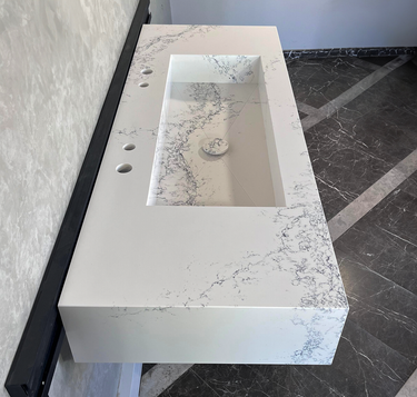HANDCRAFTED CUSTOM COANTE CALACATTA RIVIERA SINK (QU-099)