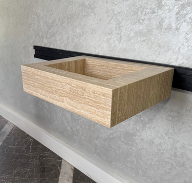 HANDCRAFTED CUSTOM TRAVERTINE SINK (TR-040)