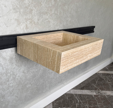 HANDCRAFTED CUSTOM TRAVERTINE SINK (TR-040)