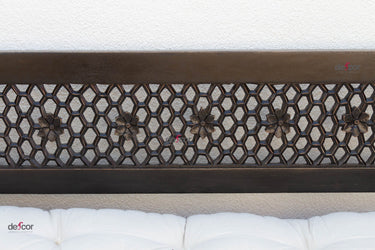 8 Ft Long Onyx Floral Carved Daybed