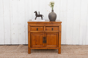 Small Antique Cedar Bedside Cabinet