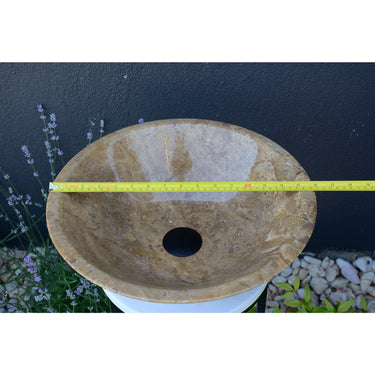 HANDCRAFTED NOCE BROWN TRAVERTINE SINK