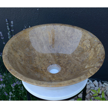 HANDCRAFTED NOCE BROWN TRAVERTINE SINK