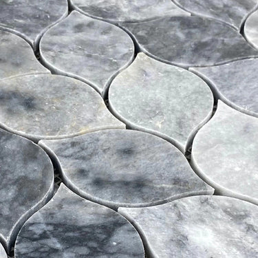 Luna Sky Marble Leaf on 12" x 12" Mesh Mosaic Tile