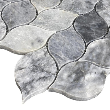 Luna Sky Marble Leaf on 12" x 12" Mesh Mosaic Tile