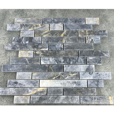 Luna Sky Marble Strip Liner on 12" x 12" Mesh Mosaic Tile