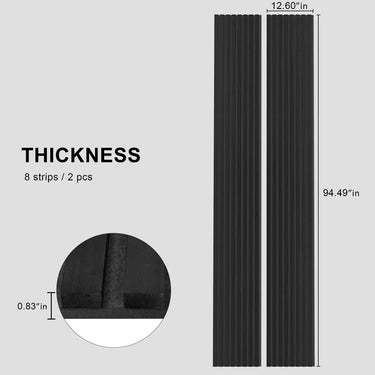 Two luxury black acoustic solid wood wall panels by HAUSVITA, showcasing sleek, modern design for interior wall decor.