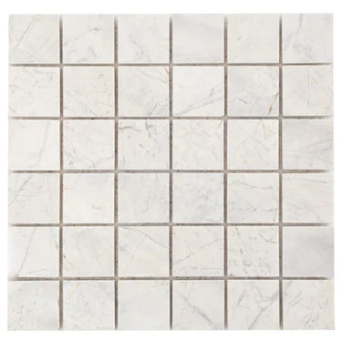 Palia White Dolomite Mosaic Tile 2"x 2" on 12" x 12" Mesh - Polished