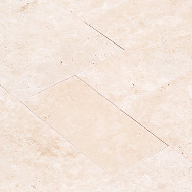 Travertine Miletos Ivory Tumbled Pattern Pavers